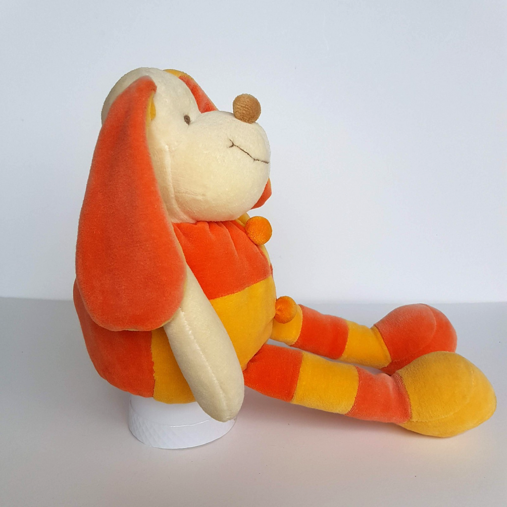 Doudou & Compagnie VELOUR RABBIT Patou 30cm Floppy Plush Soft Toy Orange Yellow9