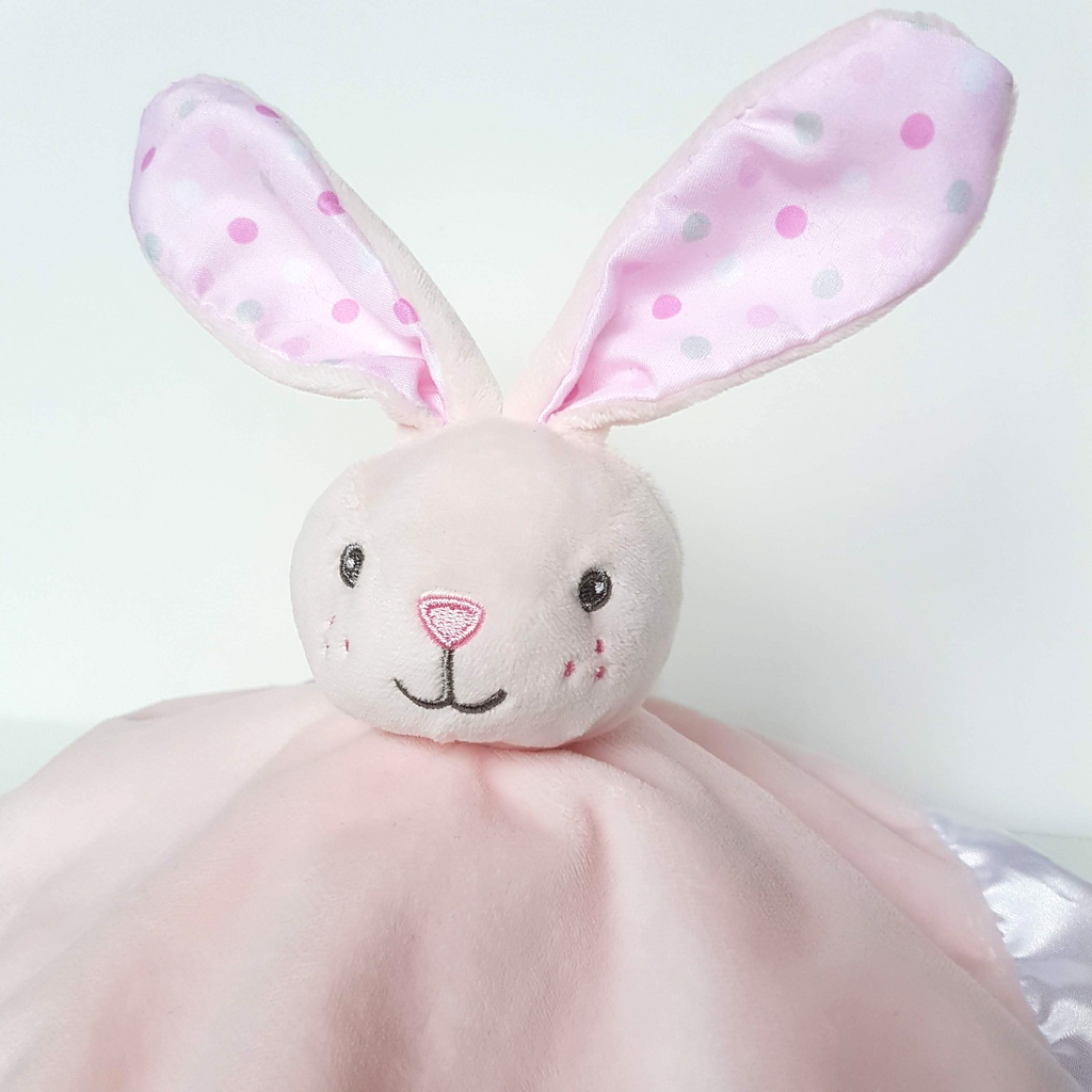 4Baby PINK BUNNY Lovey Plush Baby Rabbit Security Comforter Blanket Soft Toy1