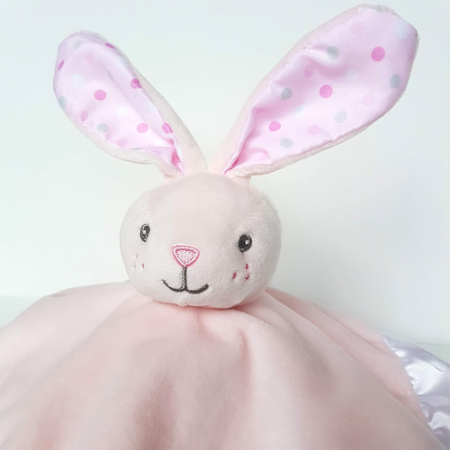 4Baby PINK BUNNY Lovey Plush Baby Rabbit Security Comforter Blanket Soft Toy1