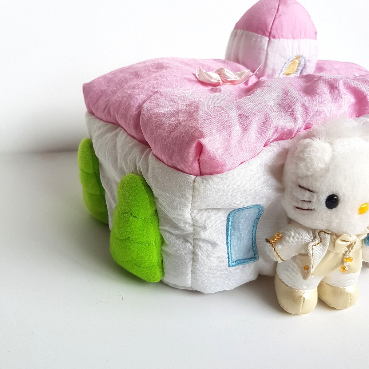 Sanrio Smiles Hello Kitty & Dear Daniel TISSUE BOX COVER Rare Bridal Wedding HTF5