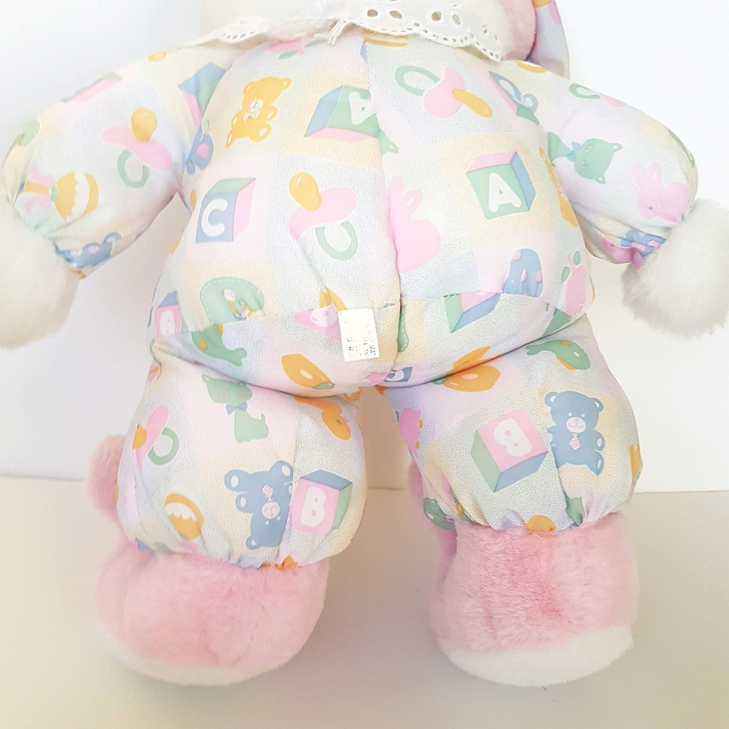 RARE Vintage Interpur BEDTIME BEAR Bunny Slippers 46cm Plush Soft Toy Rare Retro11