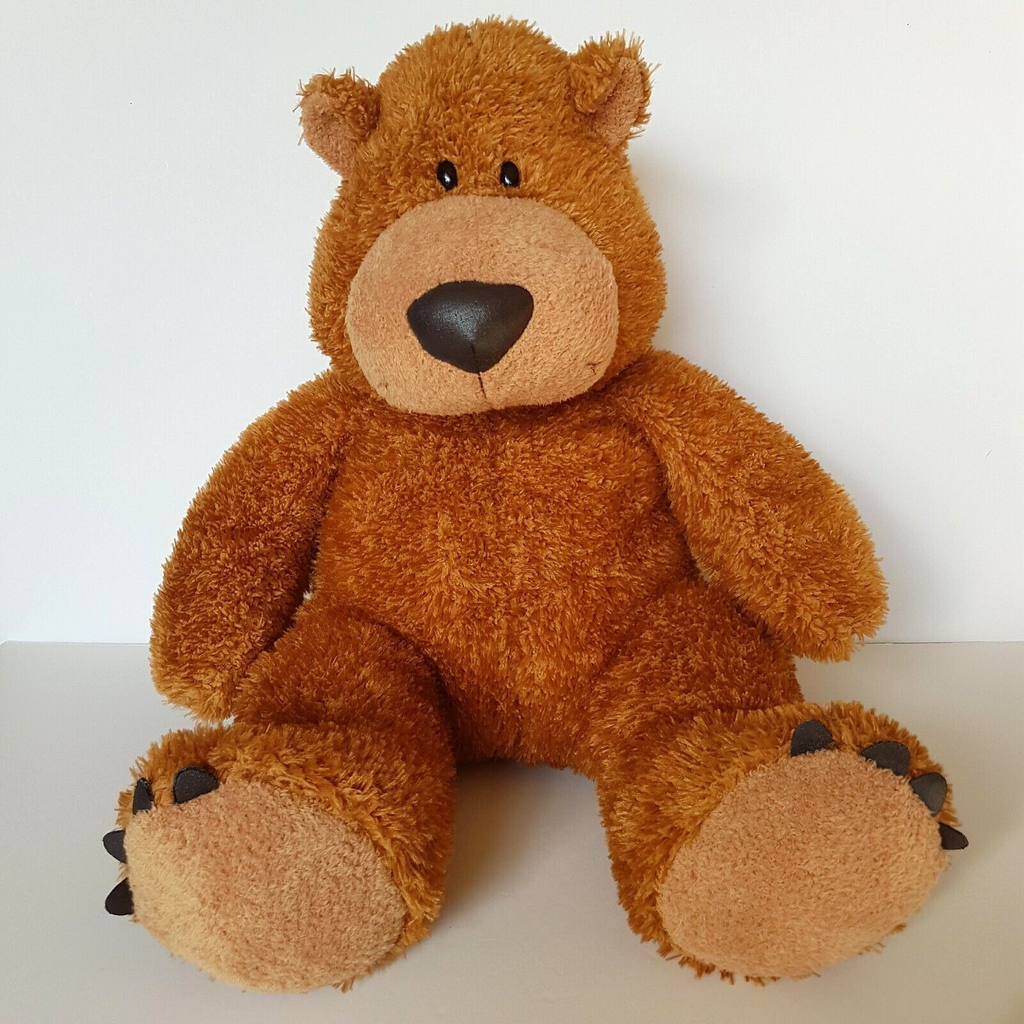 Aurora Large CARAMEL TEDDY BEAR Plush Stuffed Animal Cuddly 42cm Soft Toy Cuddly0