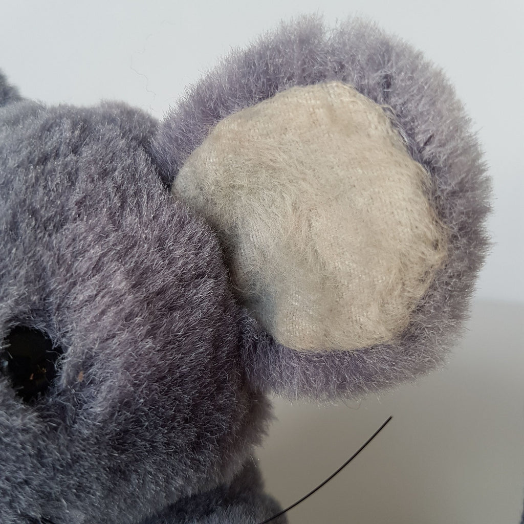Blue Grey PLUSH SITTING MOUSE Handmade Rat 19cm Stuffed Animal Soft Toy Beanbag3
