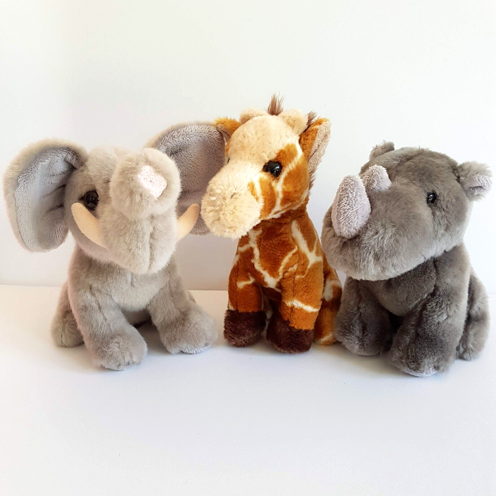 Korimco SAFARI ANIMAL Plush LOT Elephant Giraffe Rhino Soft Toy Stuffed Animal0