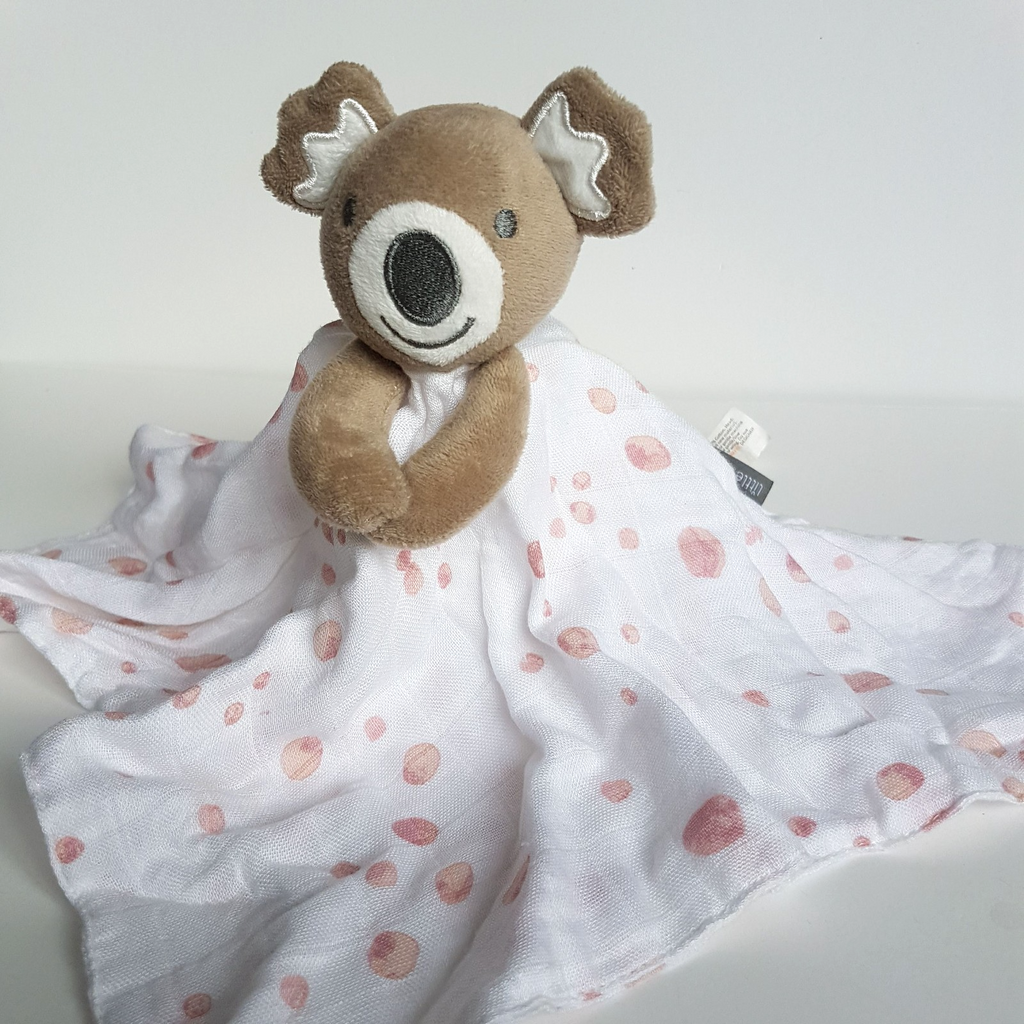 Little Bamboo KOALA LOVEY Soft Toy Comforter Security Blanket Minky Dot Sleep2