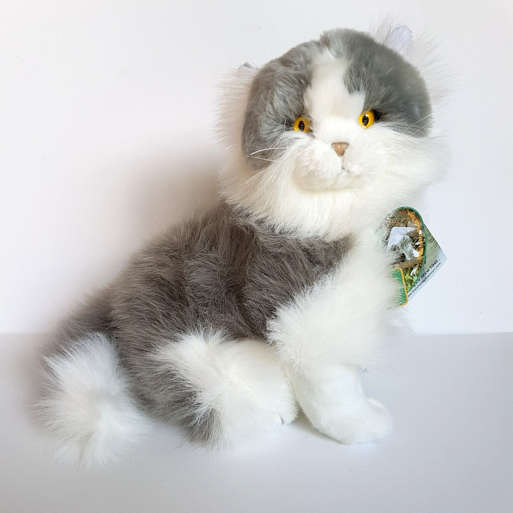 Bocchetta NORWEGIAN GREY CAT Realistic Missy Plush 30cm Stuffed Animal Soft Toy0