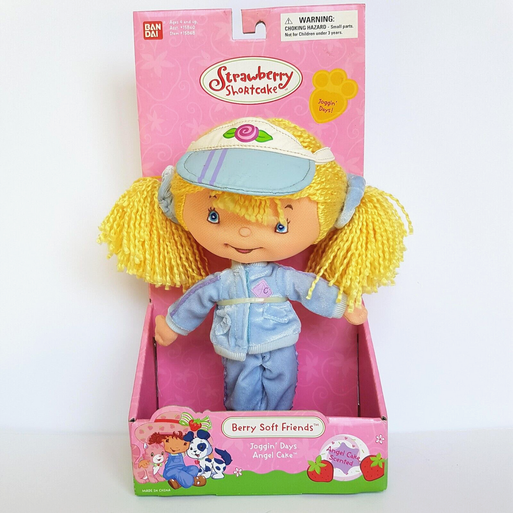 STRAWBERRY SHORTCAKE Berry Soft Friends Joggin' Days Angel Cake Rag Doll BOXED0