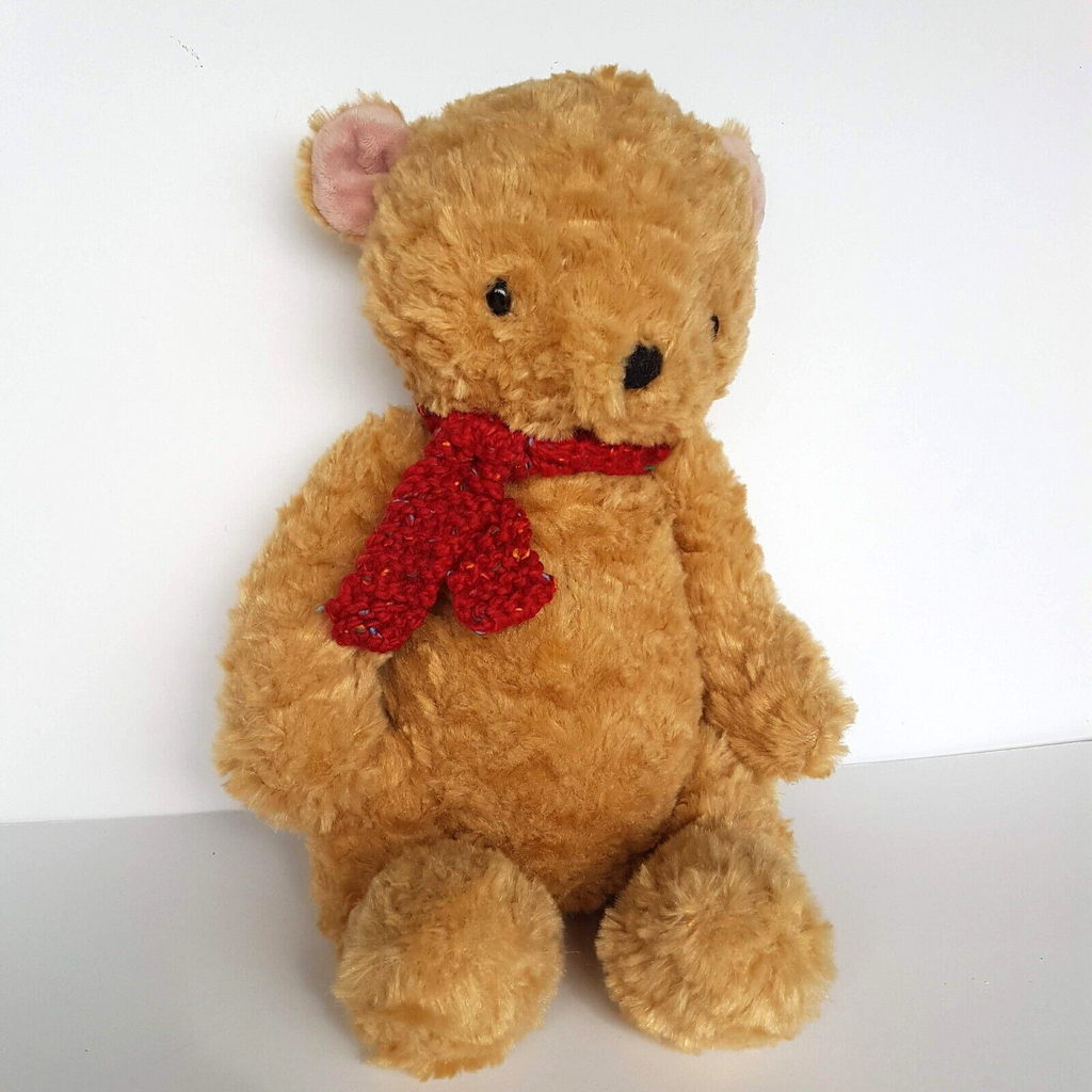 Tiger Tribe TEDDY BEAR Plush 30cm Stuffed Animal Super Soft Toy Red Scarf Cuddly2