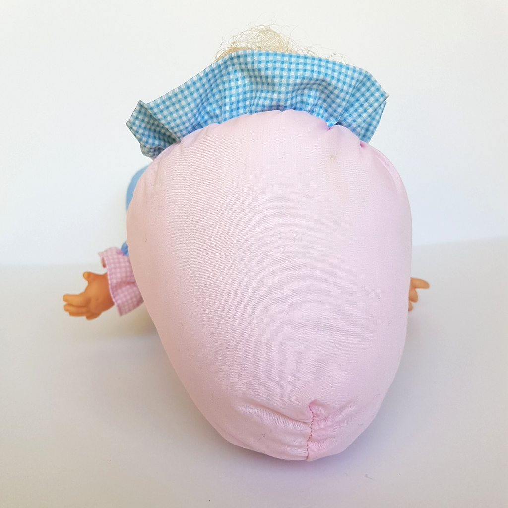 Vintage H.K City PUFF DOLL Baby Doll Puffy Body Bonnet Pink Blue Collectible Toy10