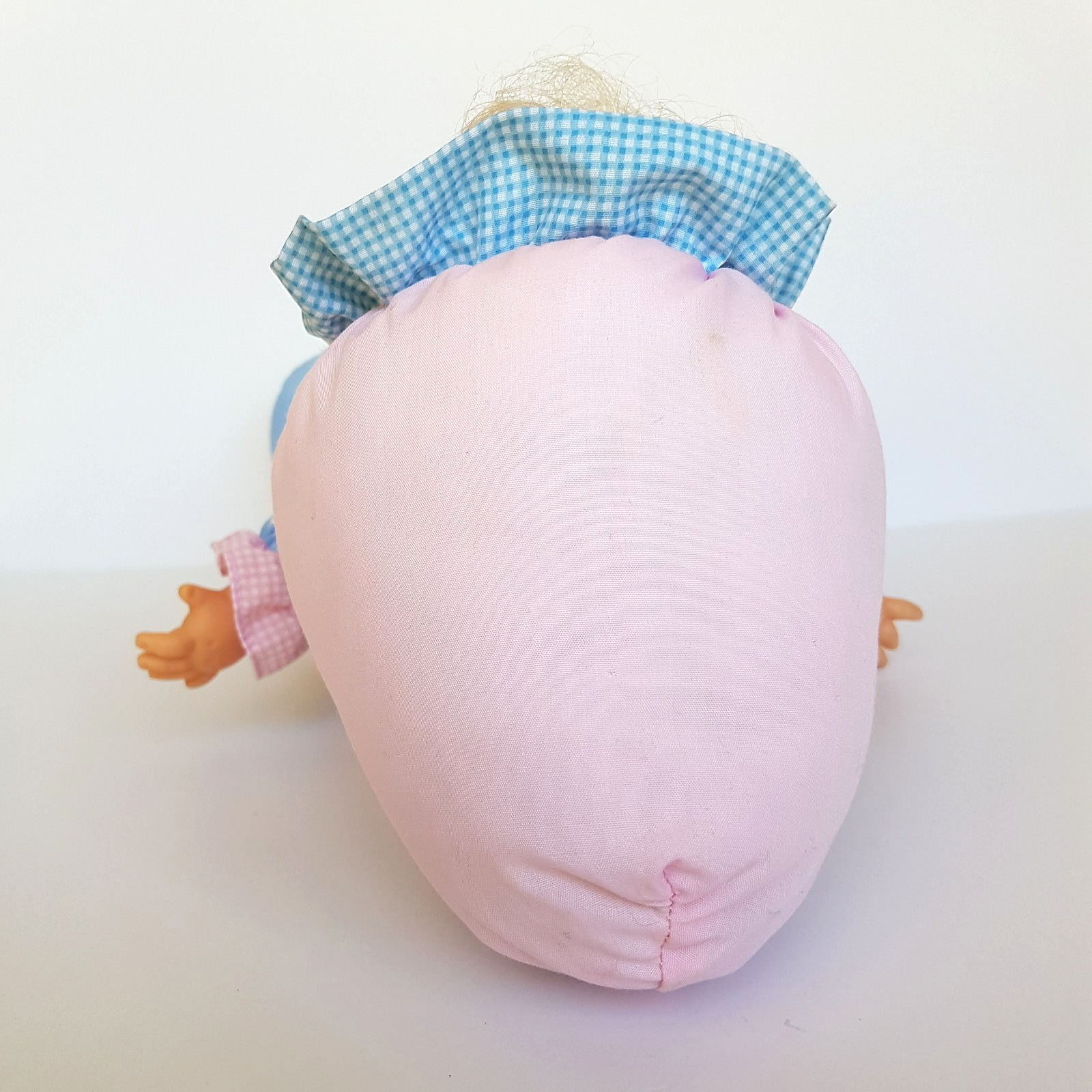 Vintage H.K City PUFF DOLL Baby Doll Puffy Body Bonnet Pink Blue Collectible Toy10