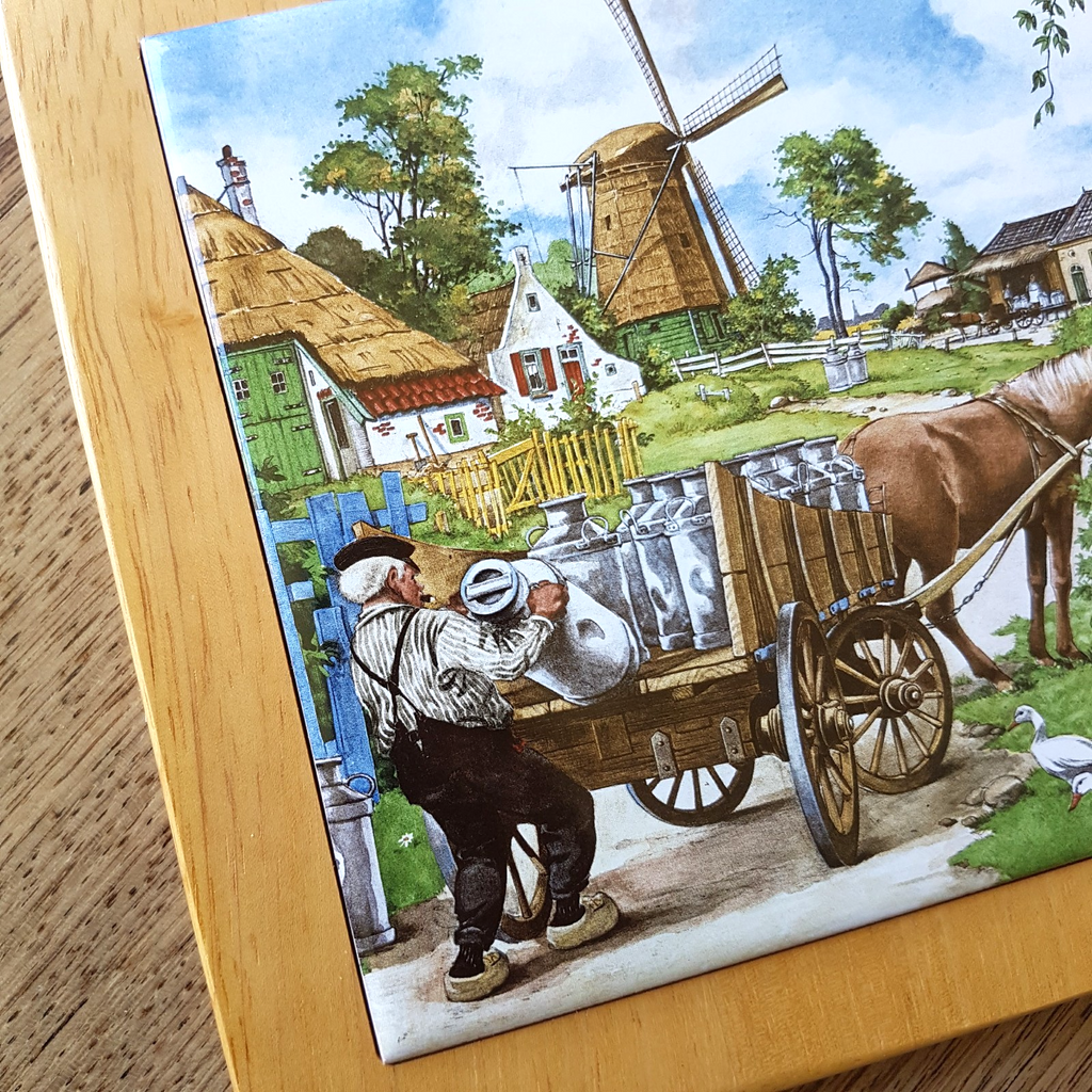 Ter Steege MILK MAN Horse Print Mounted Tile Decorative Dutch Holland History2