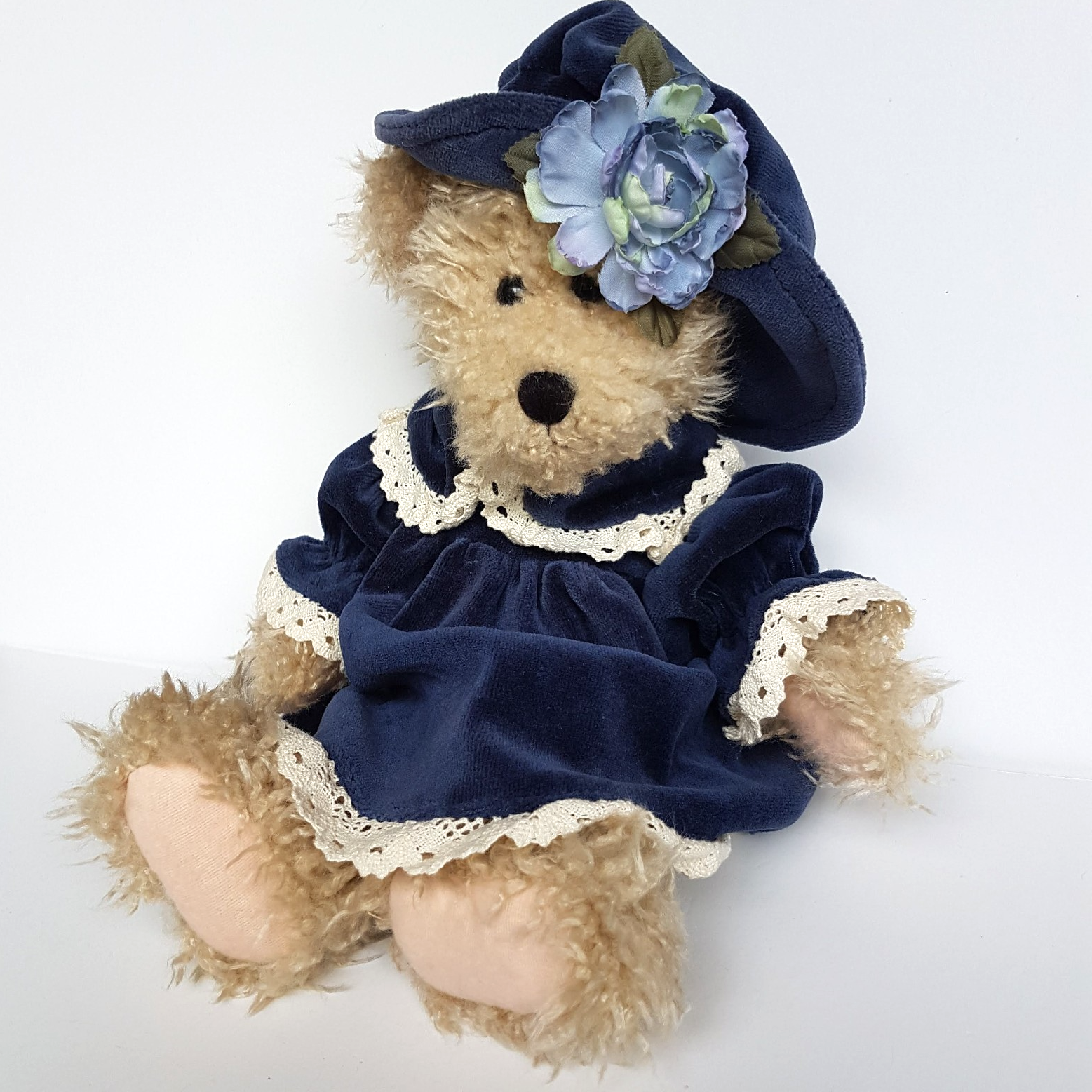 Settler Bears BLUE FLOWER Teddy Bear 33cm Plush JOINTED Stuffed Animal Soft Toy4