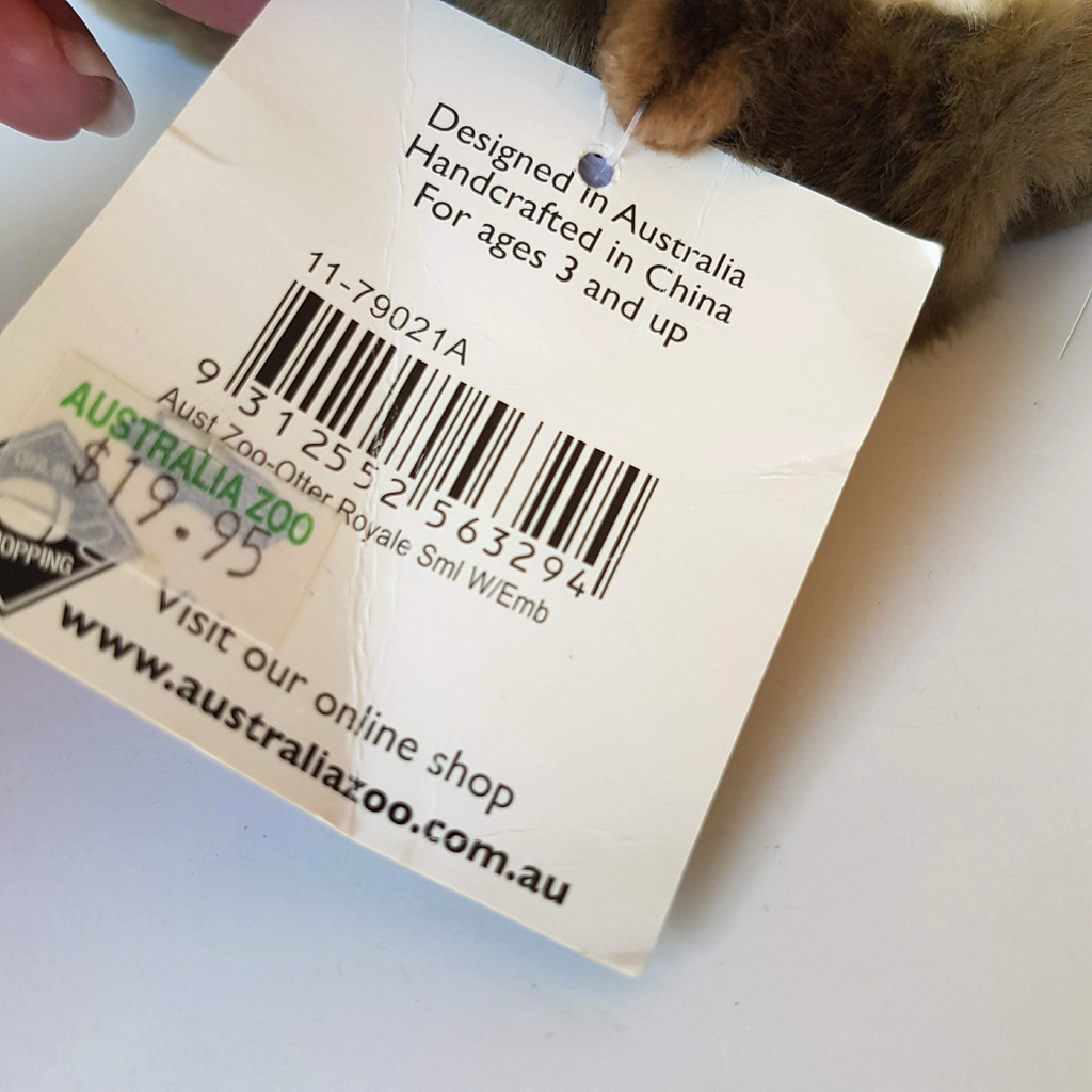 AUSTRALIA ZOO OTTER Plush Toy 32cm Soft Toy Wild Animal Plush Stuffed Animal TAG9