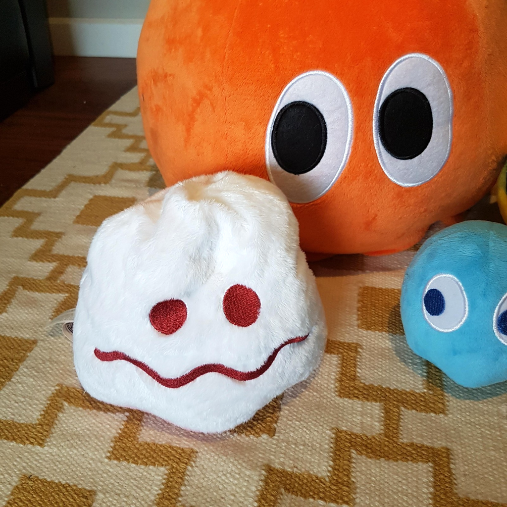 Rare 80s PACMAN CLYDE Large Plush Vintage + Pacman Reversible Ghost Soft Toy LOT1