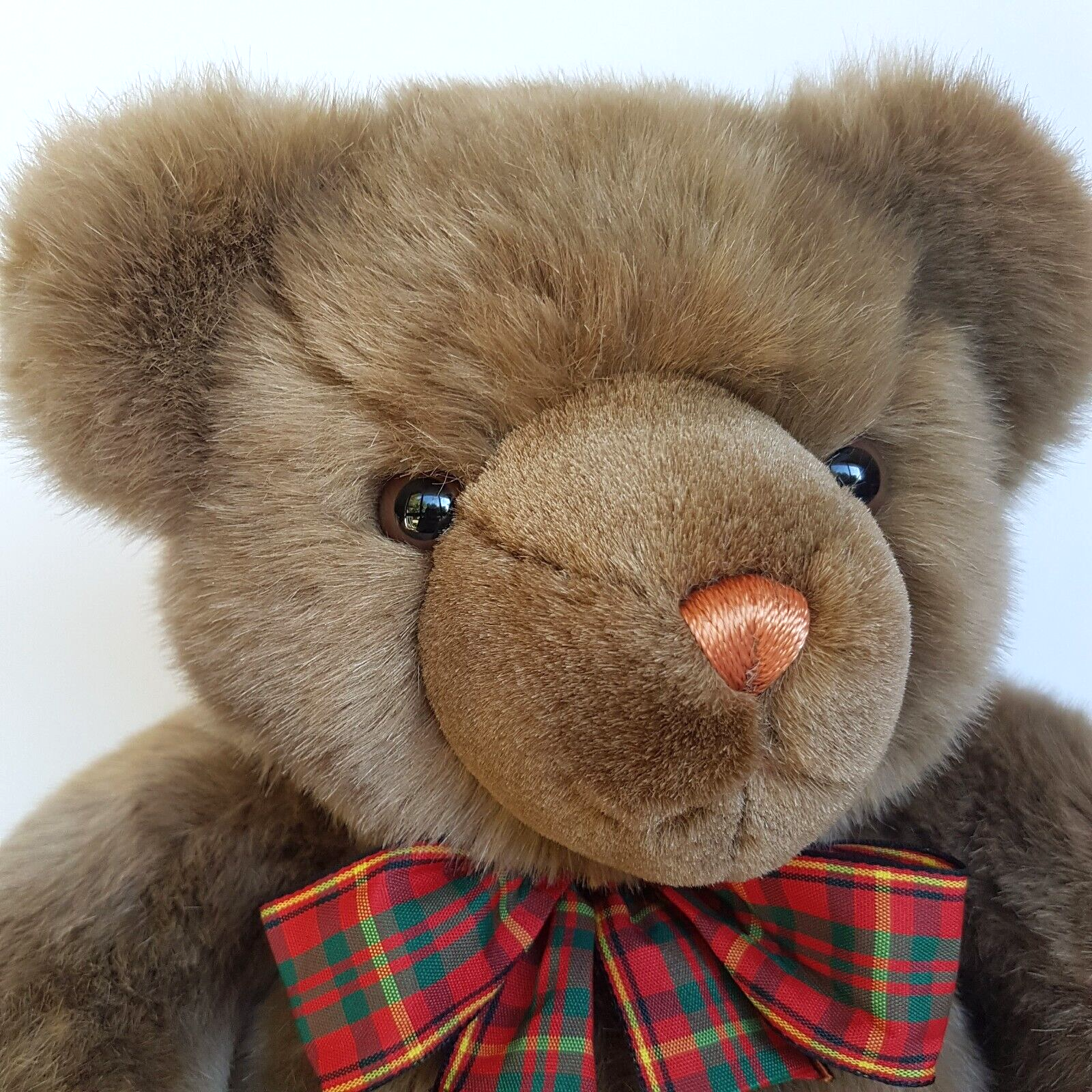 Dreampets Soft BROWN TEDDY BEAR Tartan Bow Plush Stuffed Animal Soft Toy Quality1