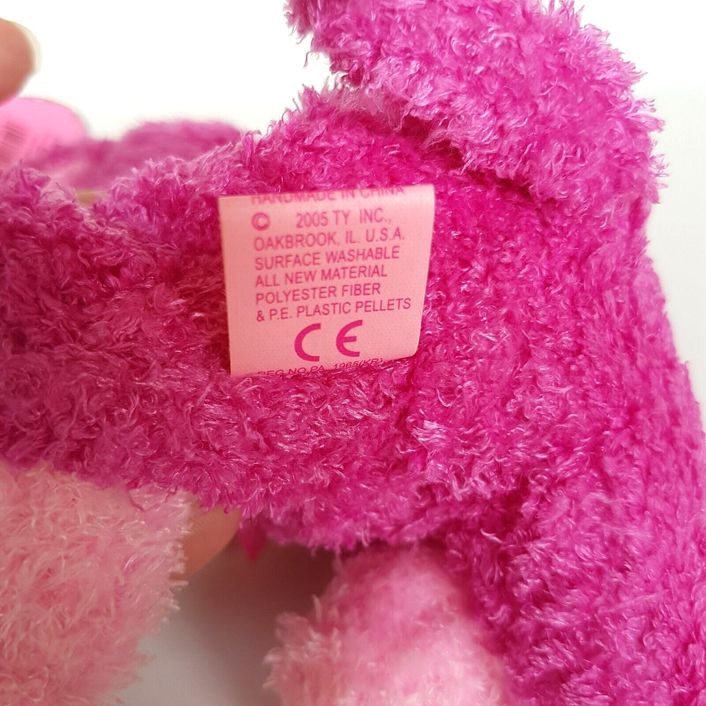 TY Beanie PINKYS FANCIFUL Dog Puppy Pink Plush Stuffed Animal TAGS Soft Toy Cute13
