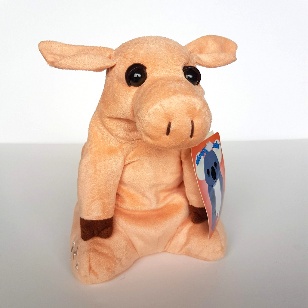RARE CA Australia SLEEPY HEADS PIG Pigzi Plush 16cm Stuffed Animal Soft Toy0