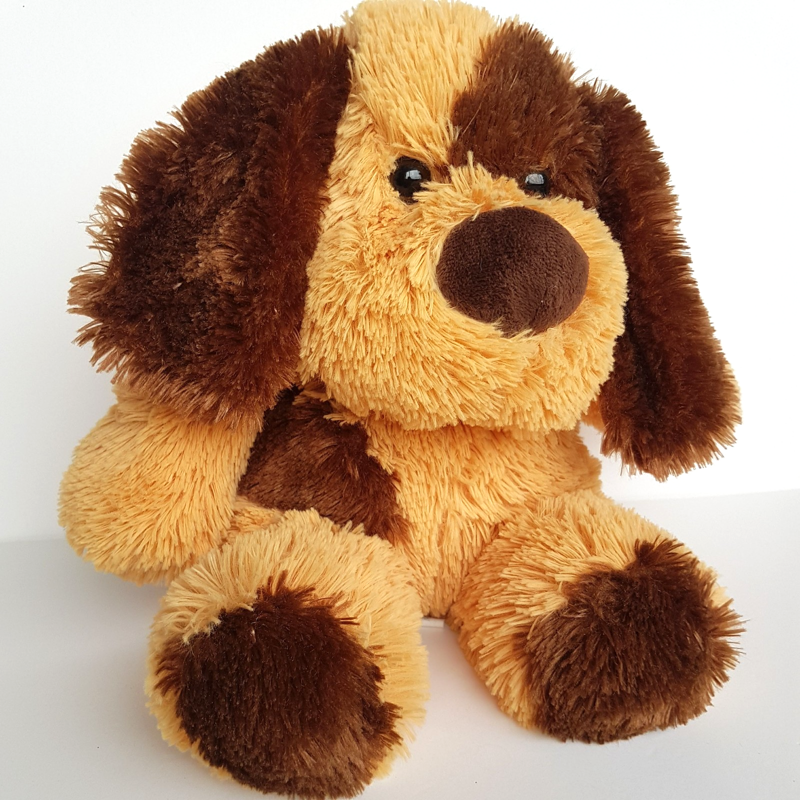 SCRUFFY DOG Floppy Plush 28cm Orange Brown Spotty Puppy Stuffed Animal Soft Toy1