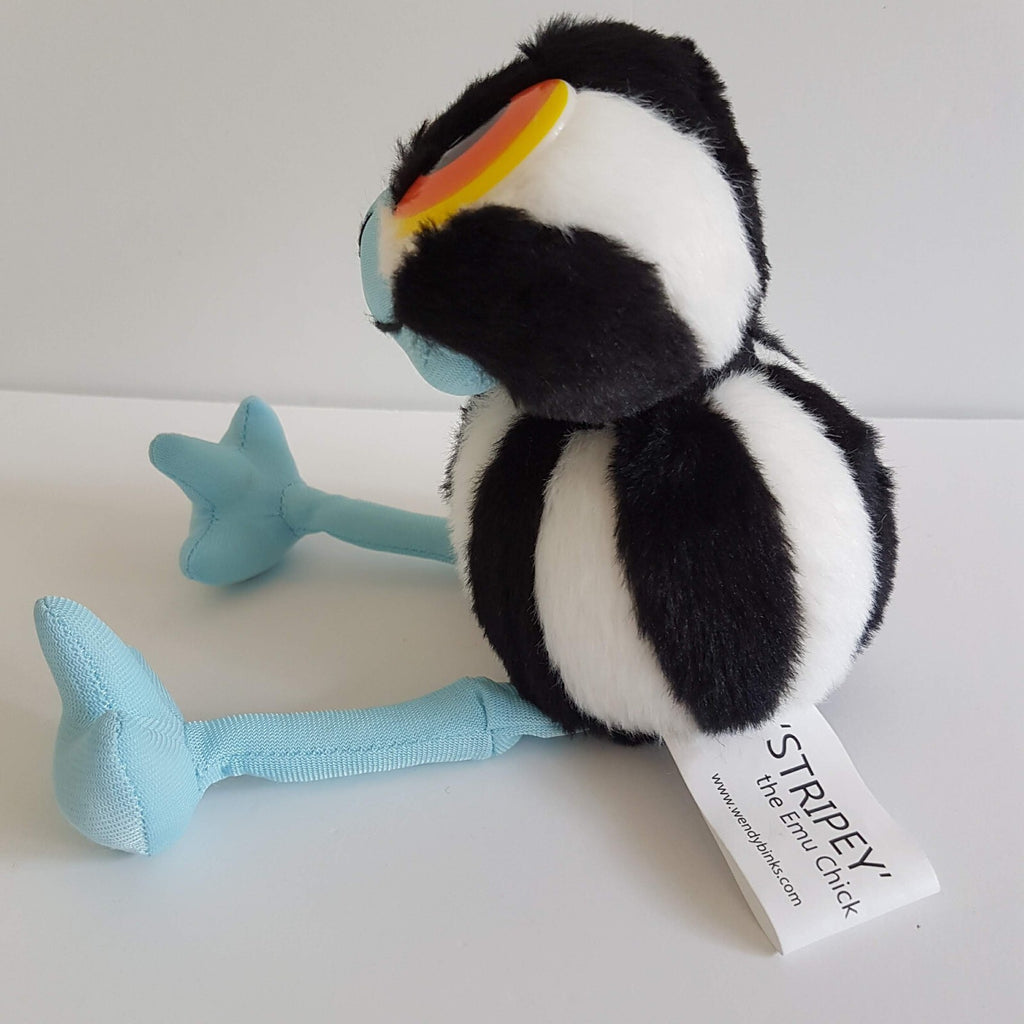 STRIPEY THE EMU CHICK Plush 9" Stuffed Animal Cute Bird Soft Toy Big Eyes Toy3