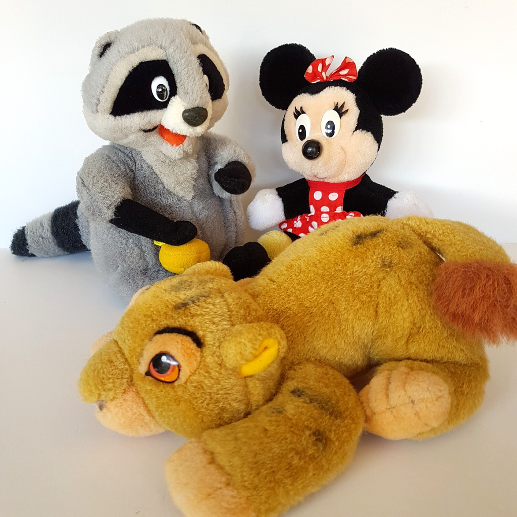 VTG Disney Pocahontas Meeko Minnie Mouse Simba Plush Stuffed Animal Soft Toy0