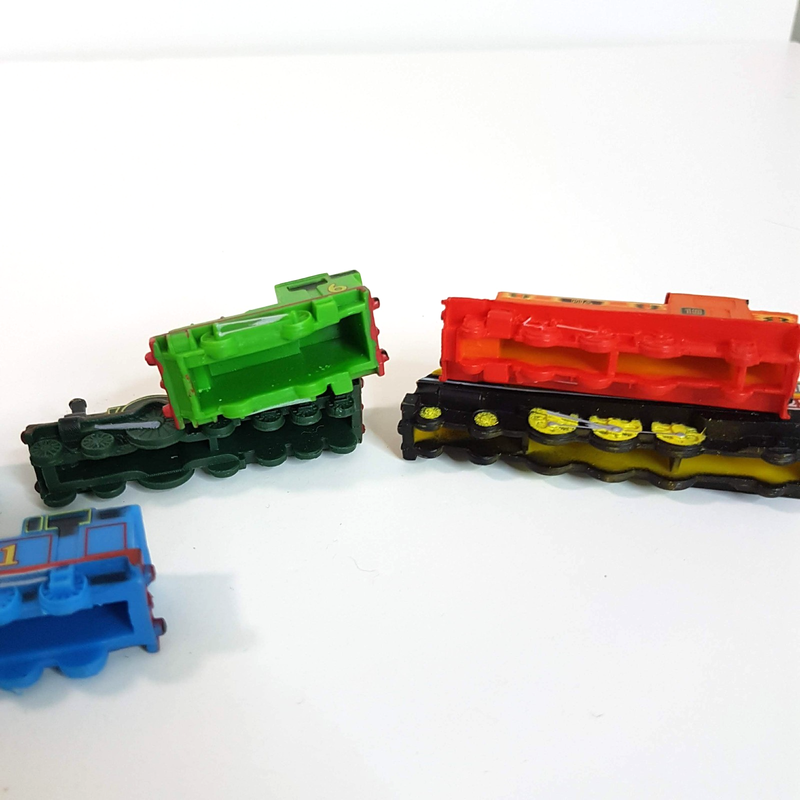 Thomas HARD PLASTIC VINYL TRAIN LOT 2007 Gullane Small Trains Cake Topper Toys12