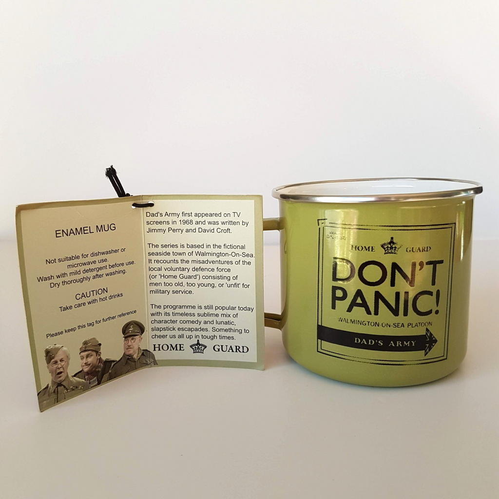Dad's Army DON'T PANIC ENAMEL MUG 2012 Military Comedy TV Series CHIPPED Gift9
