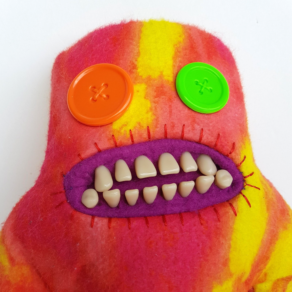 Fuggler LABORATORY SASQUOOSH Funny Ugly Monster Tie Dye Plush Soft toy Teeth Toy2