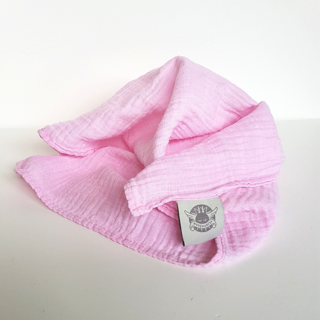 Weegoamigo PINK BABY MUSLIN BLANKET Small 58 x 53cm Soft Comforter 100% Cotton0