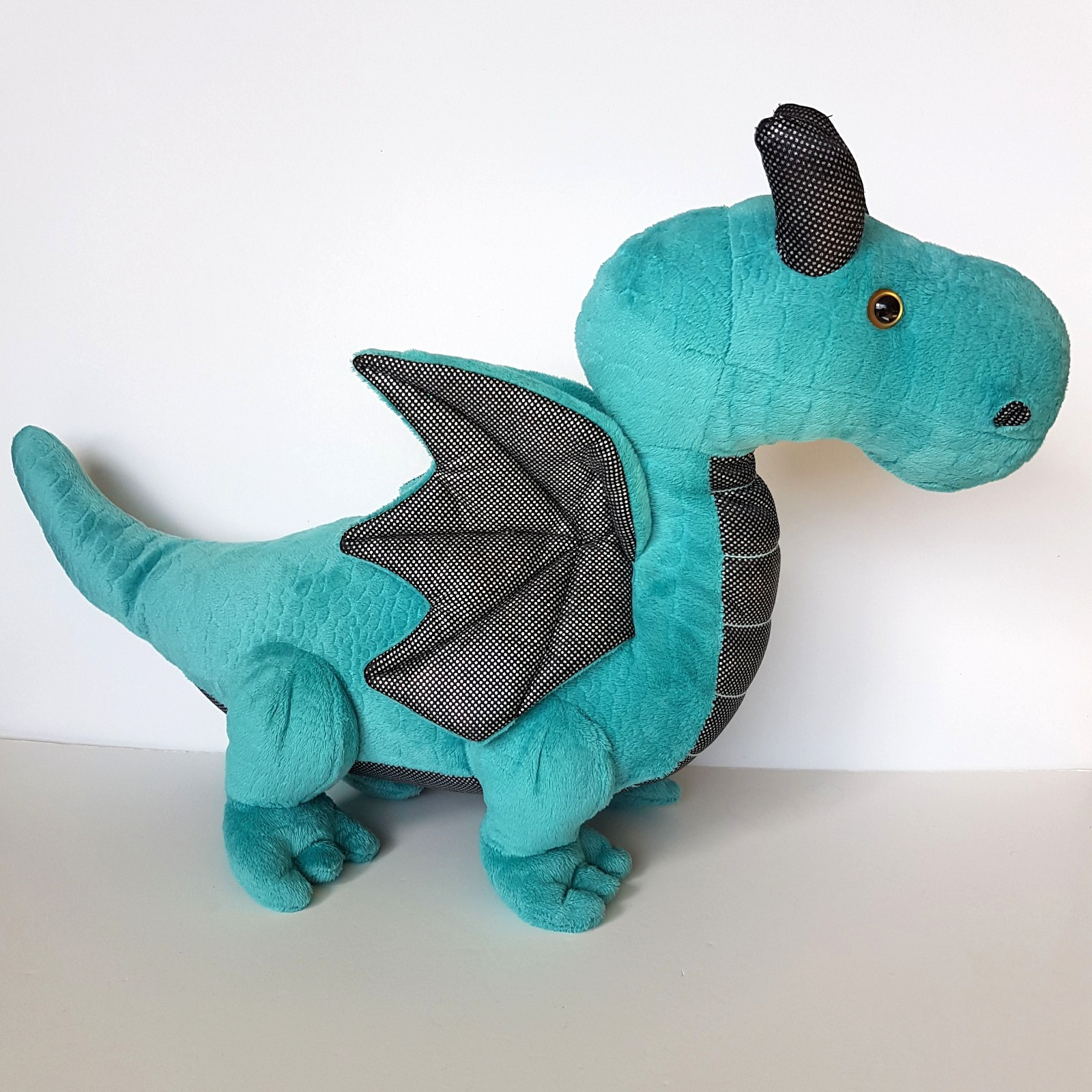 Target LARGE DINO DRAGON Plush Fantasy Stuffed Animal Soft Toy Blue Green Holo0
