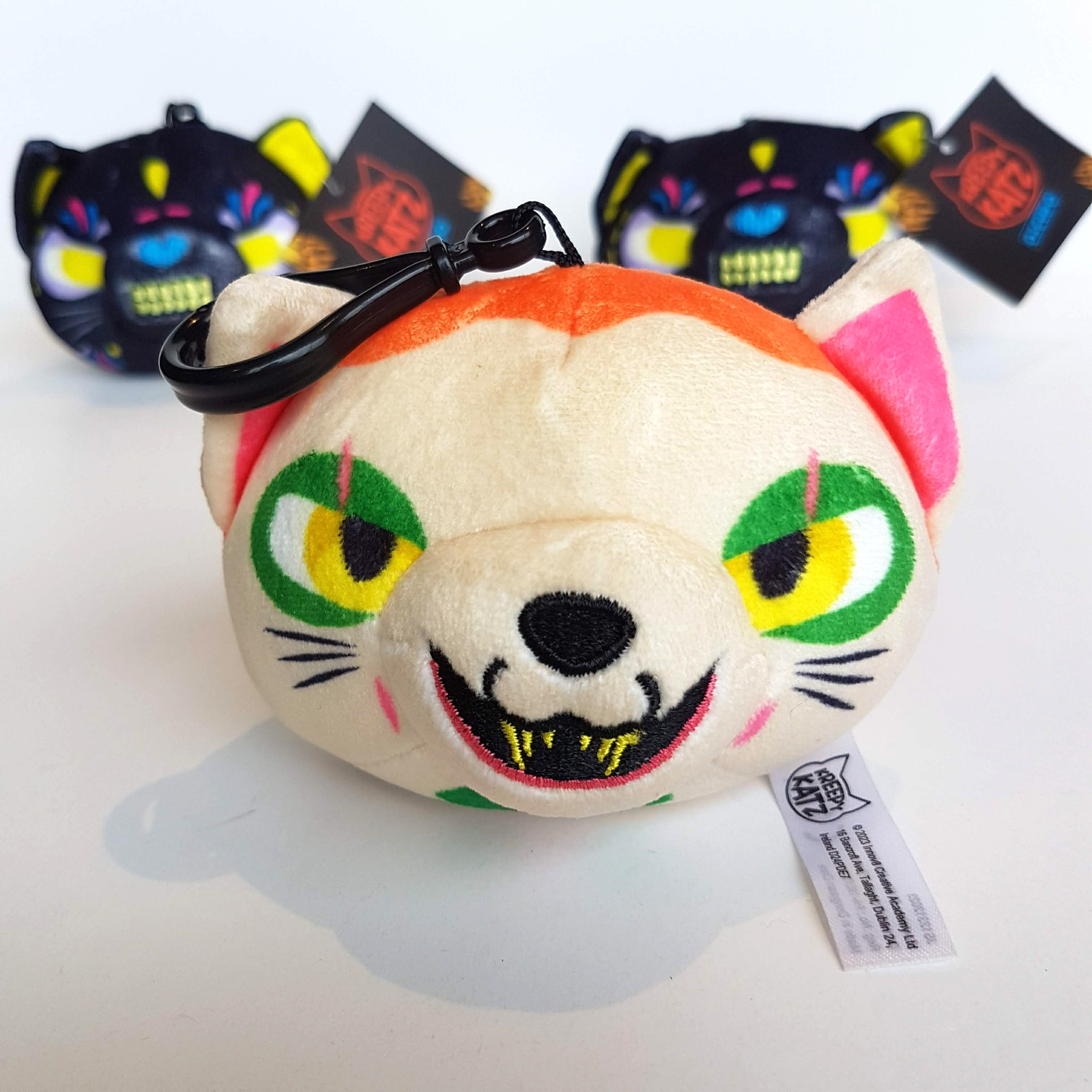 KREEPY KATZ Clip On Key Ring LOT Cat Plush Frankenkitty Fungus Oscuro Kandy Toy9