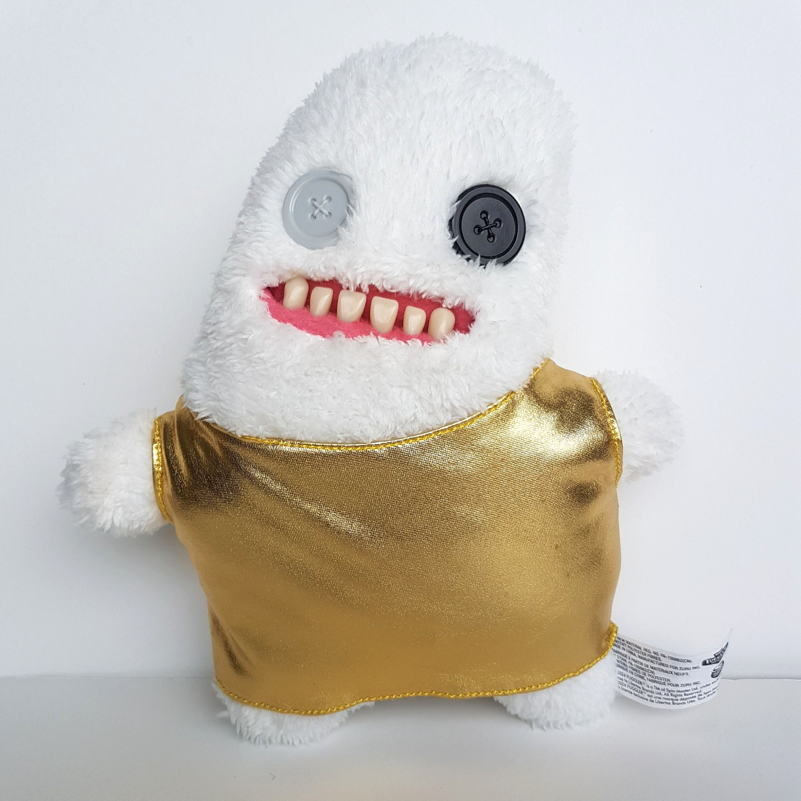 Fuggler GOLD SPLODGE White Funny Ugly Monster Disco Plush Funny Soft Toy Teeth0
