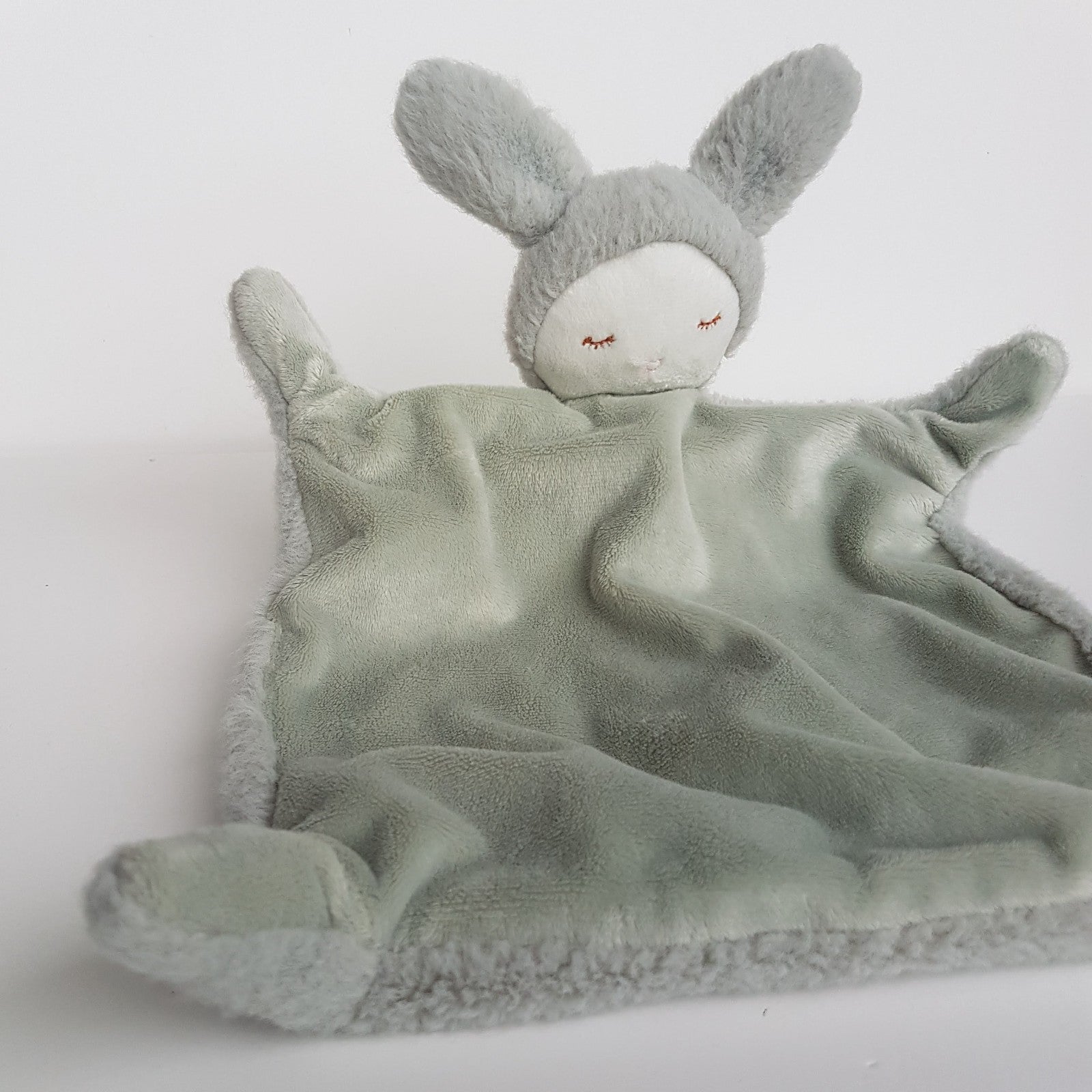 Annabel Trends GREY BUNNY LOVEY Rabbit Baby Comforter Security Blanket Soft Toy2
