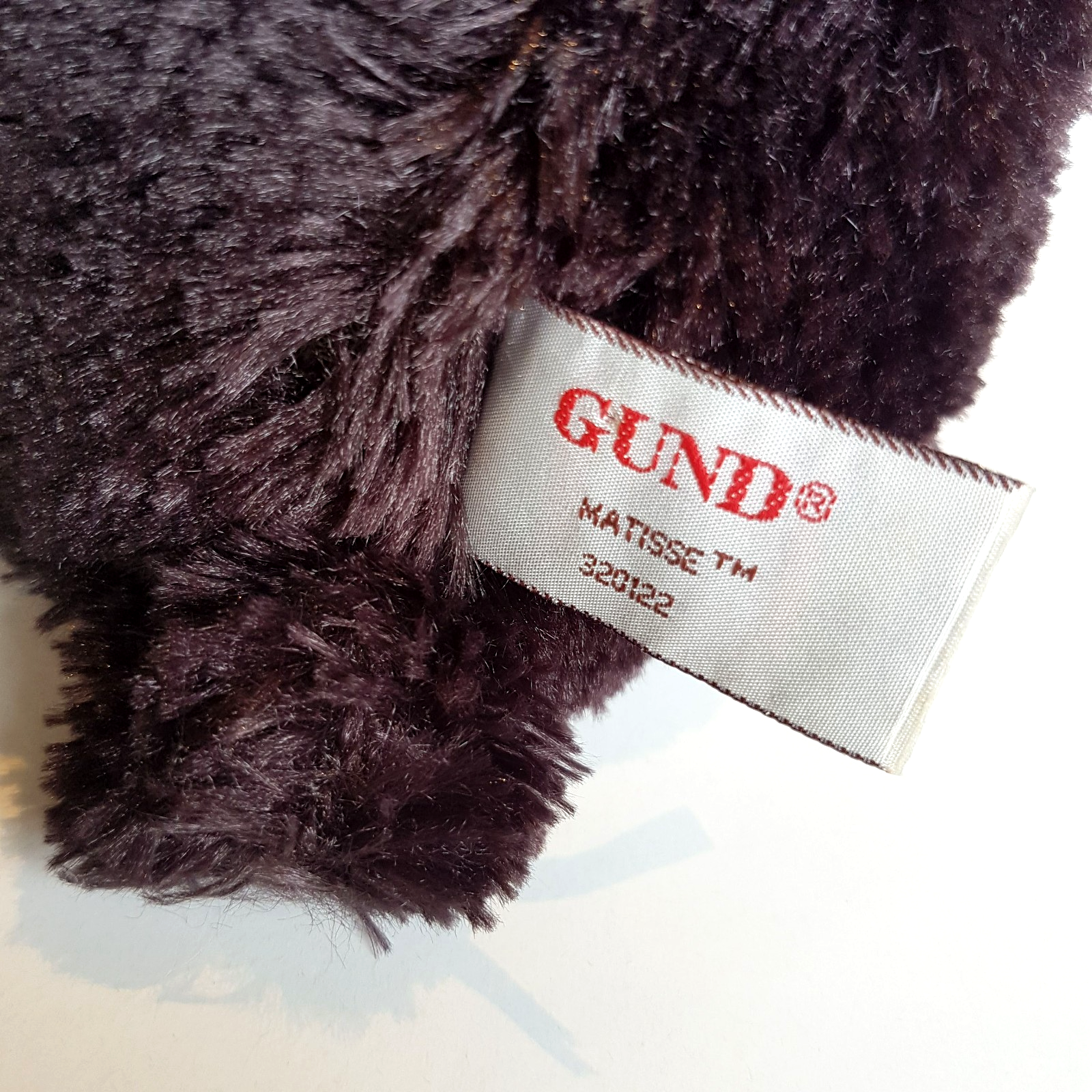Gund MATISSE Teddy Bear Plush 36cm Stuffed Animal Soft Toy Floppy Dark Brown Bow6