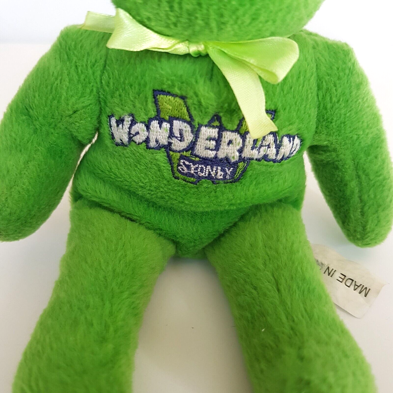 90s Wonderland Sydney Beanbag Green Bear Themepark Merchandise Collectible Plush2