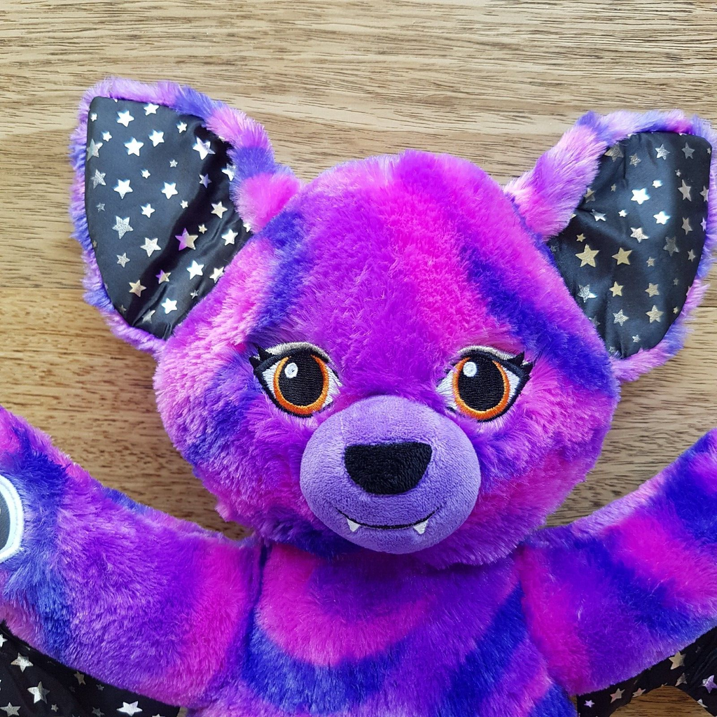 Build A Bear VAMPIRE BAT Plush STARRY NIGHT Purple Blue Stars Stuffed Animal Toy1