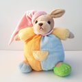 Bestever PASTEL DOG RATTLE Plush 23cm Colour Block Puppy Stuffed Animal Soft Toy0