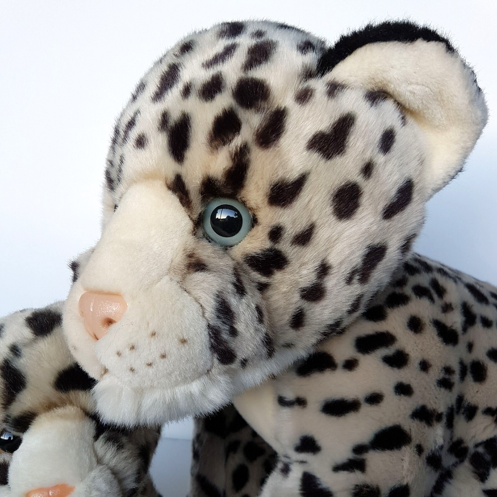 Mum & Baby SNOW LEOPARD Wild Cat SET Plush Cub Stuffed Animal Soft Toy KORIMCO1