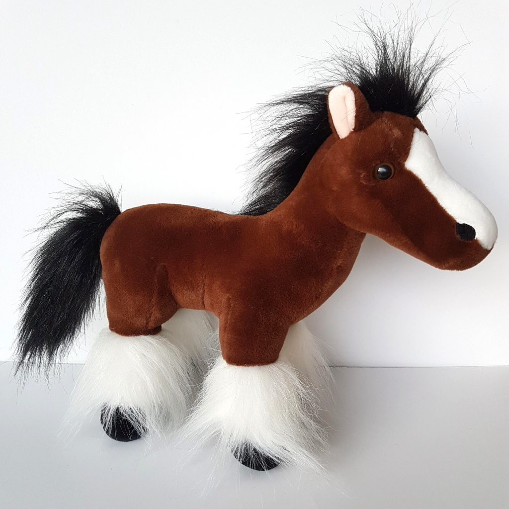 Korimco CLYDESDALE HORSE PONY Plush Stuffed Animal 30cm Equestrian Soft Toy Cute0