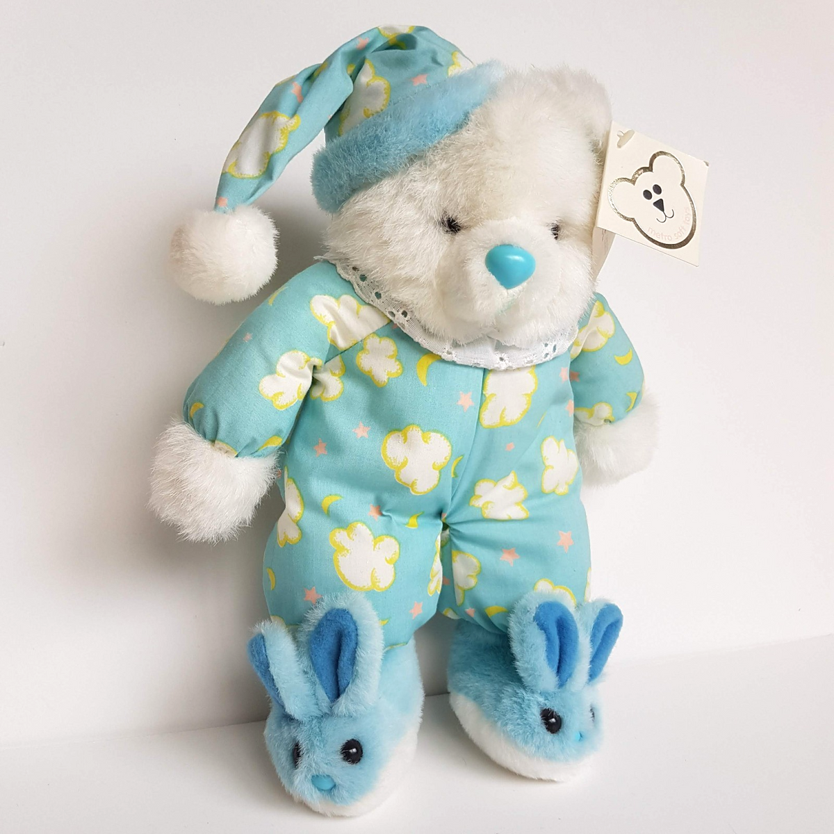Vintage Metro Toys TEDDY BEAR IN PJs Plush 34cm TAGS Stuffed Animal Soft Toy1