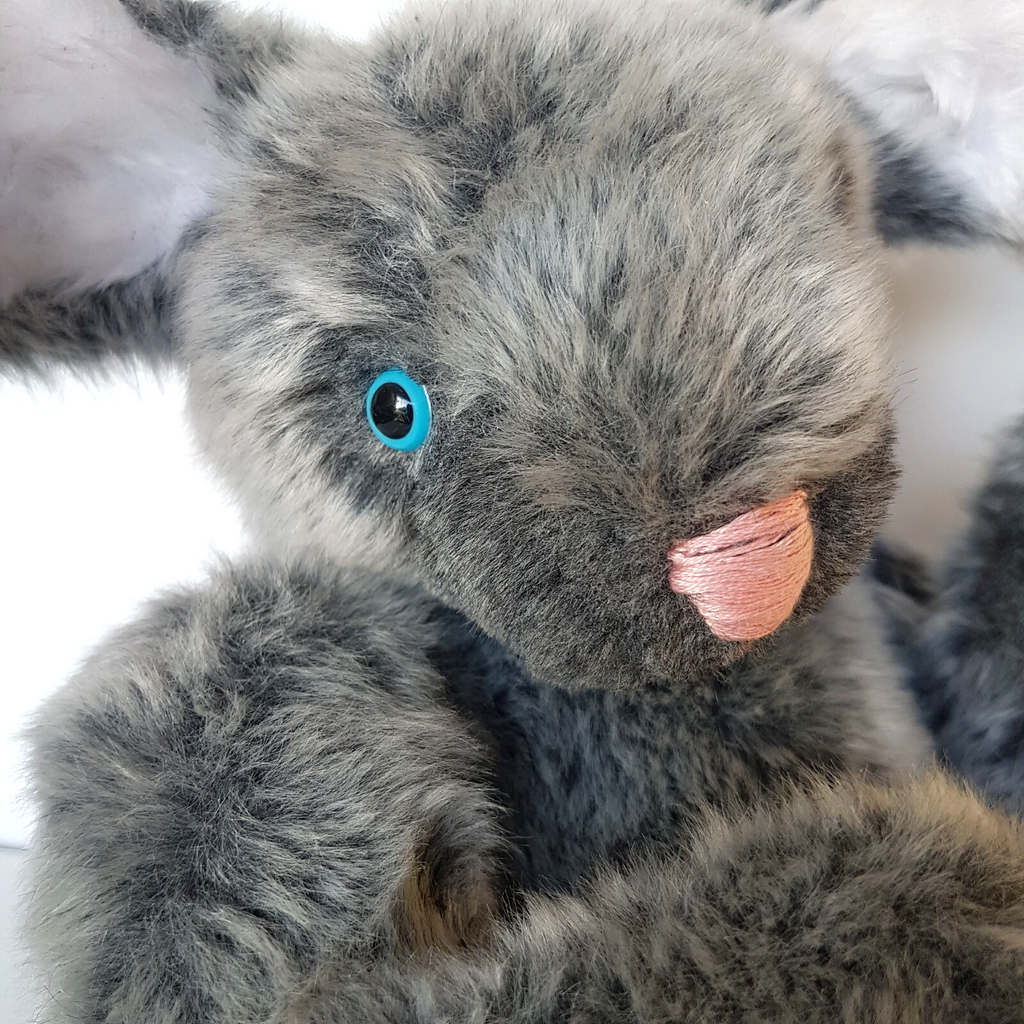 Jointed HANDMADE GREY BUNNY RABBIT 34cm Plush Weighted Stuffed Animal Soft Toy4