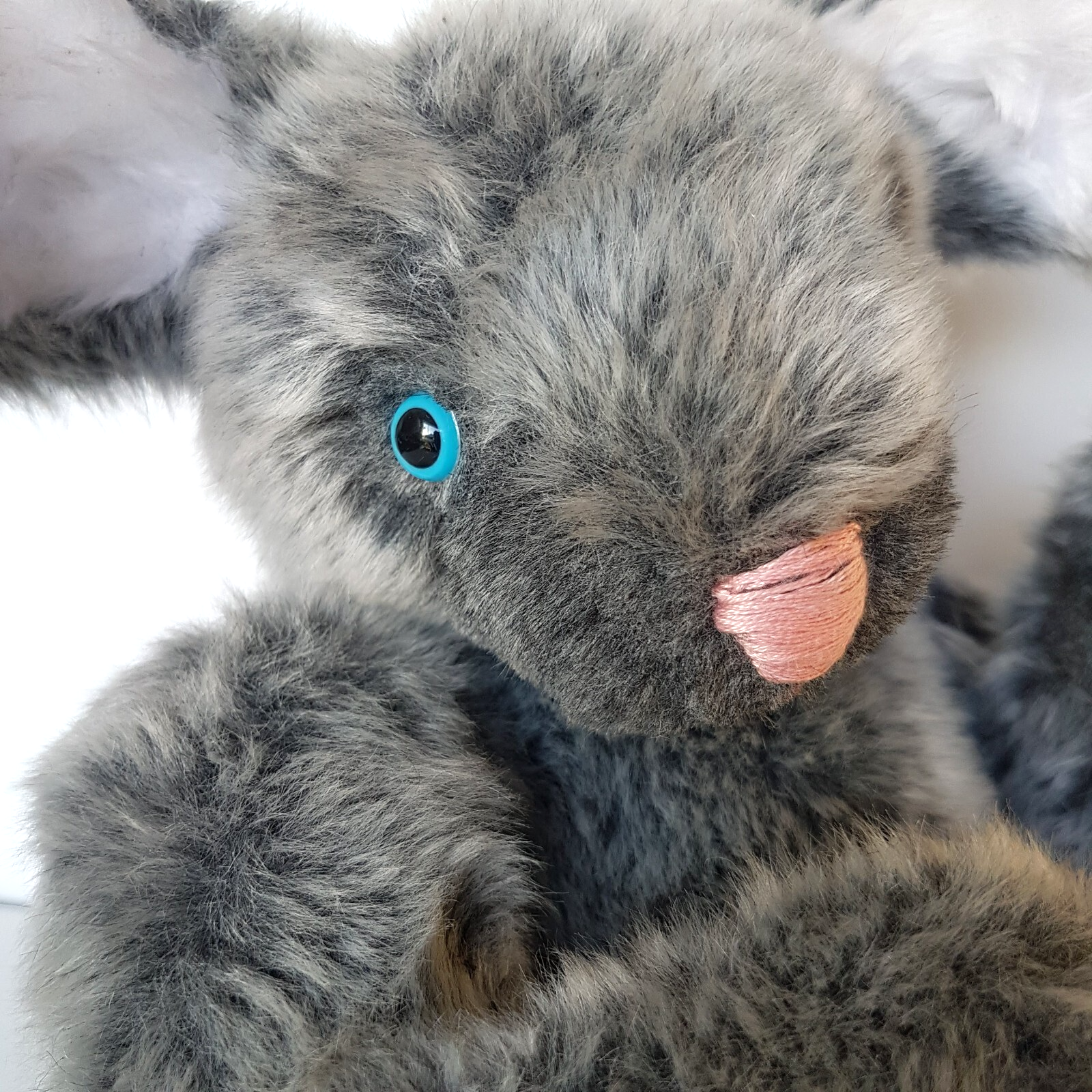 Jointed HANDMADE GREY BUNNY RABBIT 34cm Plush Weighted Stuffed Animal Soft Toy4