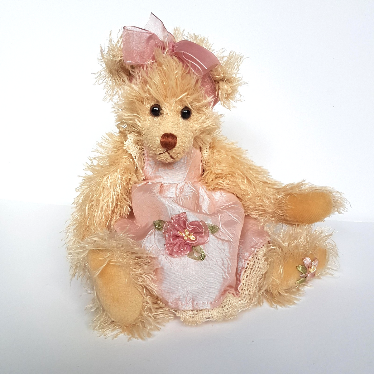 Settle Bears ROSE TAFFETA TEDDY Bear 28cm Plush JOINTED Soft Toy Stuffed Animal2