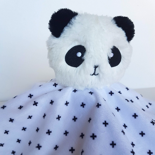 Anko PANDA Black White Spot Lovey Plush Security Comforter Blanket Soft Toy 30cm1