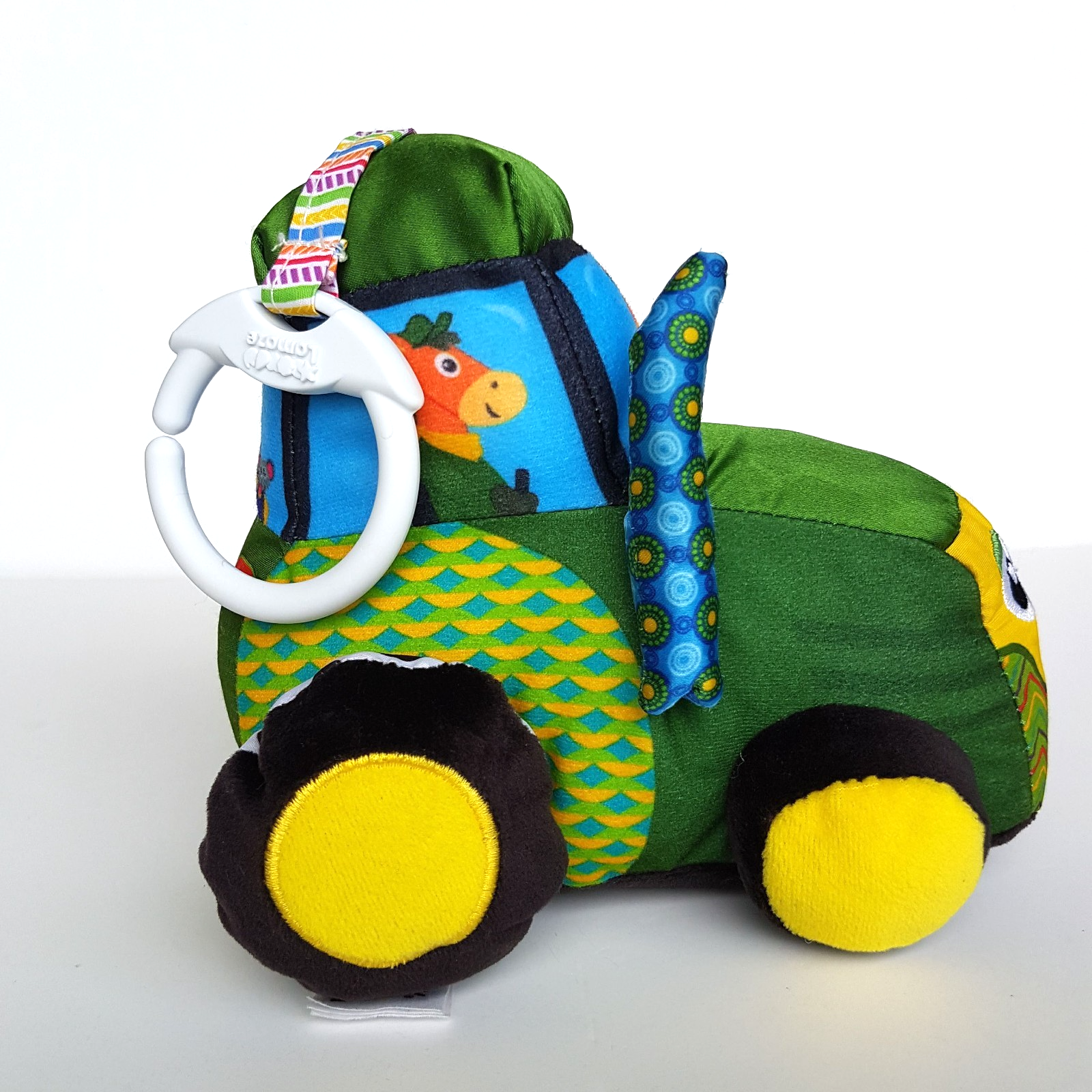 John Deere TOMY LAMAZE TRACTOR Baby Pram Activity 16cm Clip & Go Farm Soft Toy4