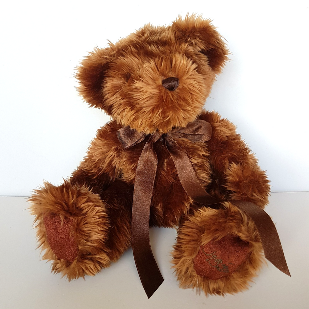 Gorgeous CHOCOLATE TEDDY BEAR Plush Stuffed Animal Soft Toy Brown Bow 20cm0