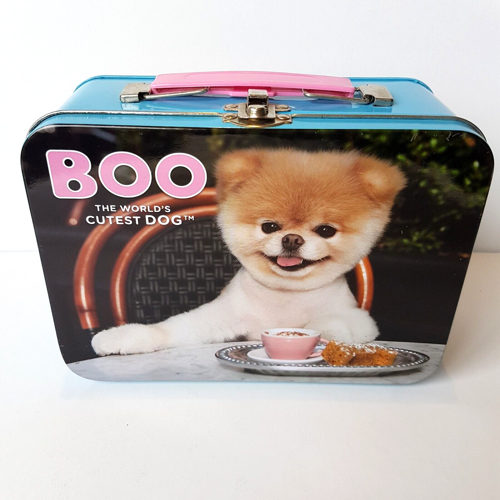 BOO DOG Collectible Metal Lunch Box Carry Tin Pomeranian School Carry Box Dogs0