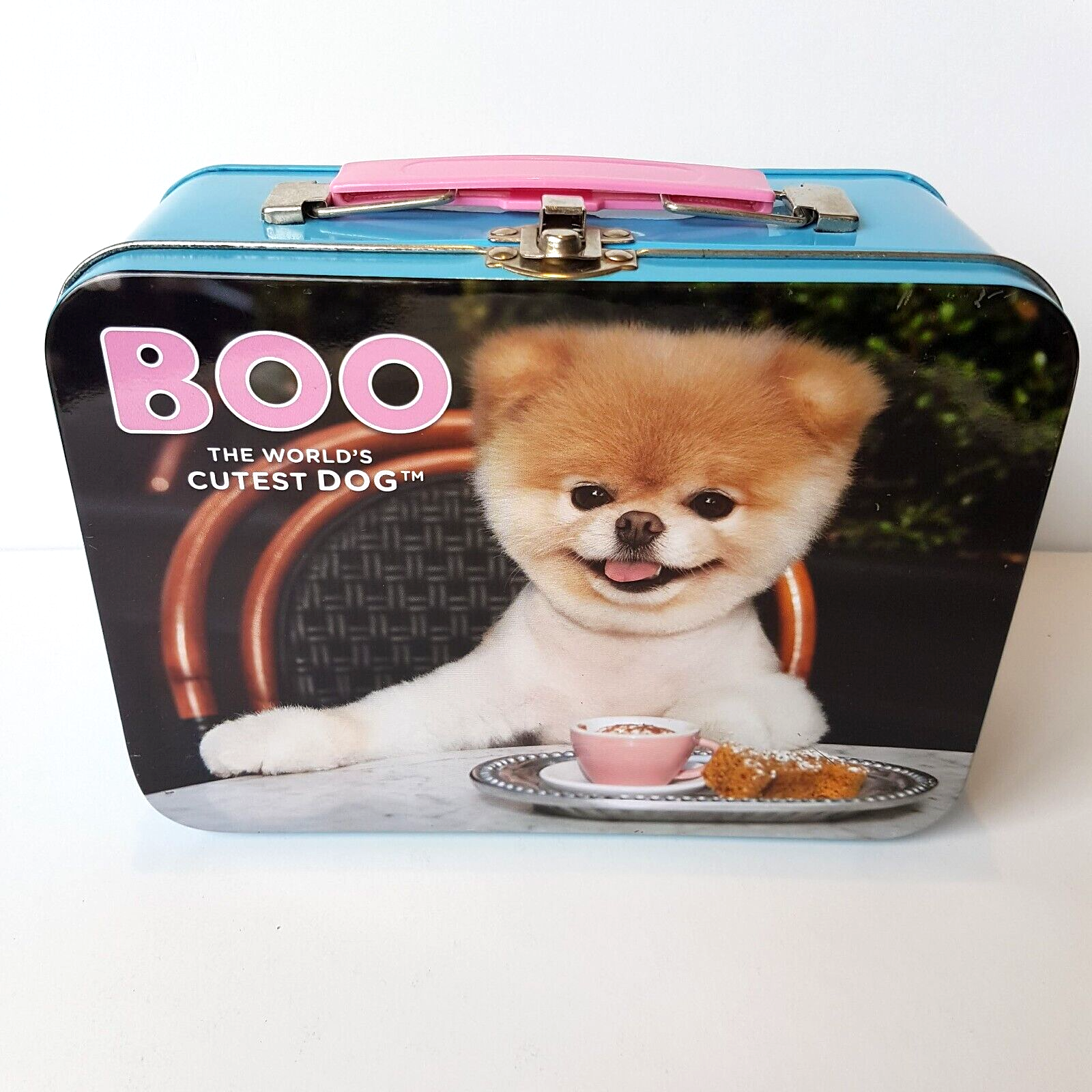 BOO DOG Collectible Metal Lunch Box Carry Tin Pomeranian School Carry Box Dogs0