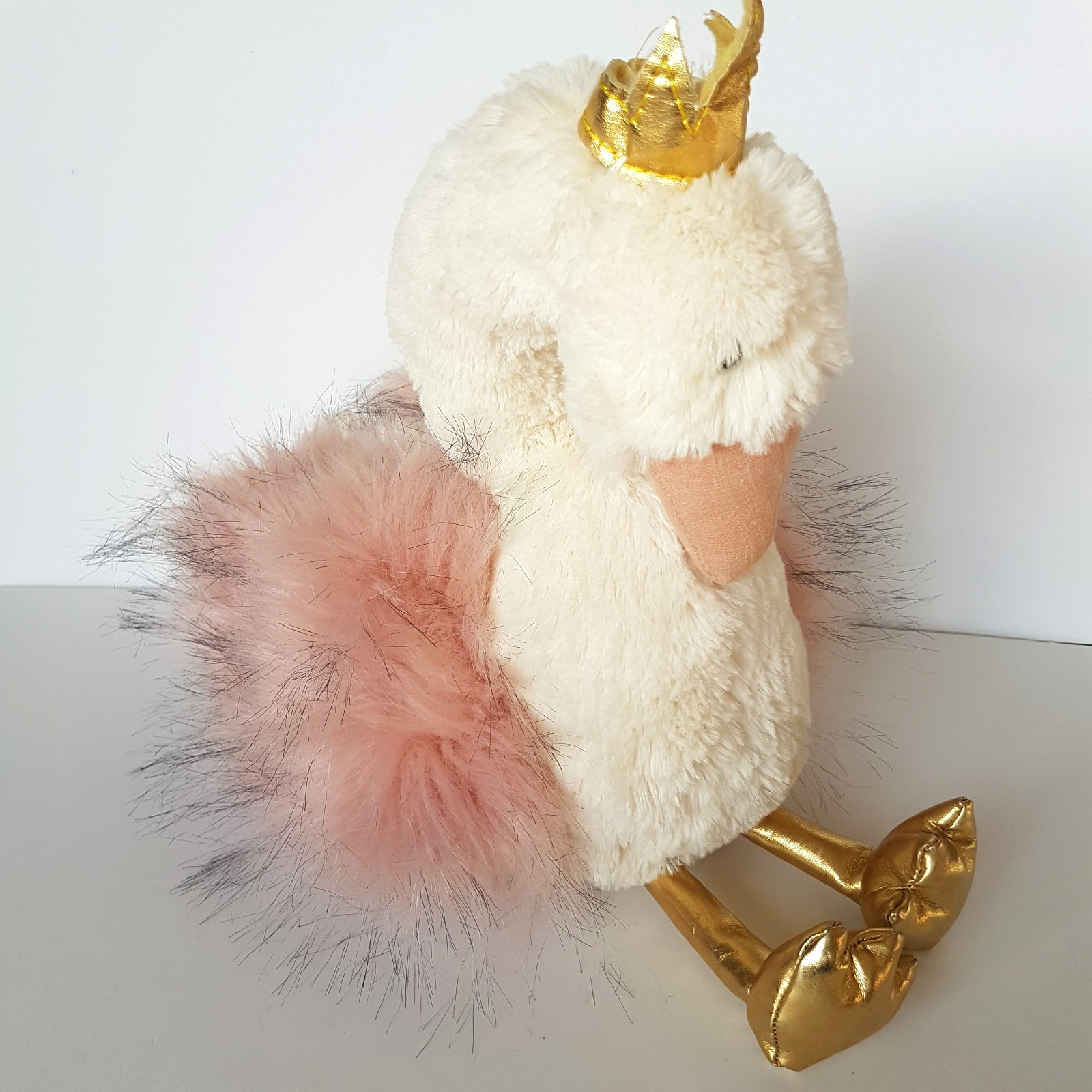 Adairs Kids PRINCESS SWAN Plush Toy 27cm Stuffed Animal Bird Crown Soft Toy2