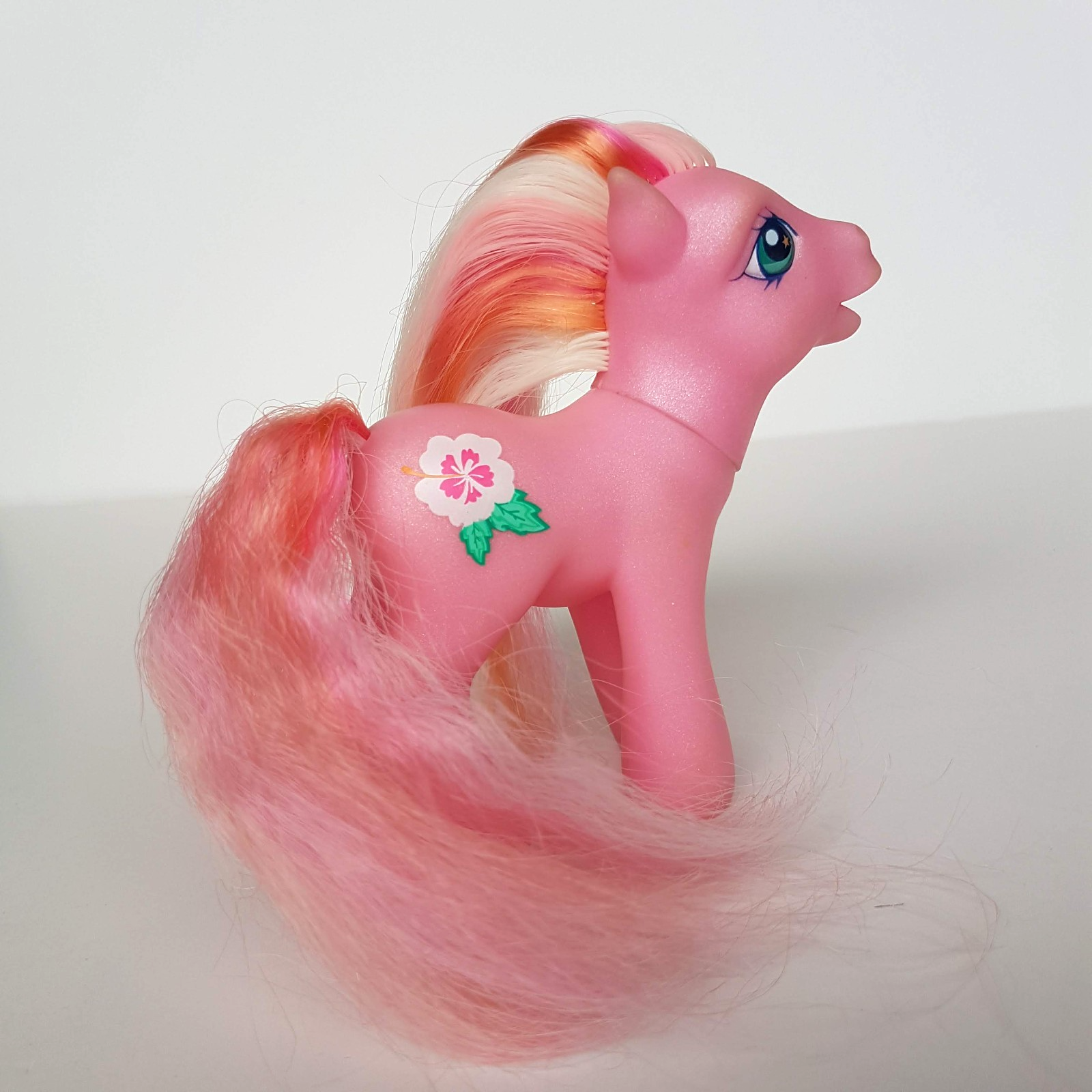 My Little Pony LUAU Horse Hasbro Vinyl Toy 2002 Brushable Tropical Flower Pink9