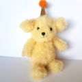 FAO Schwarz YELLOW PARTY DOG Puppy 30cm Plush Stuffed Animal Birthday Soft Toy0